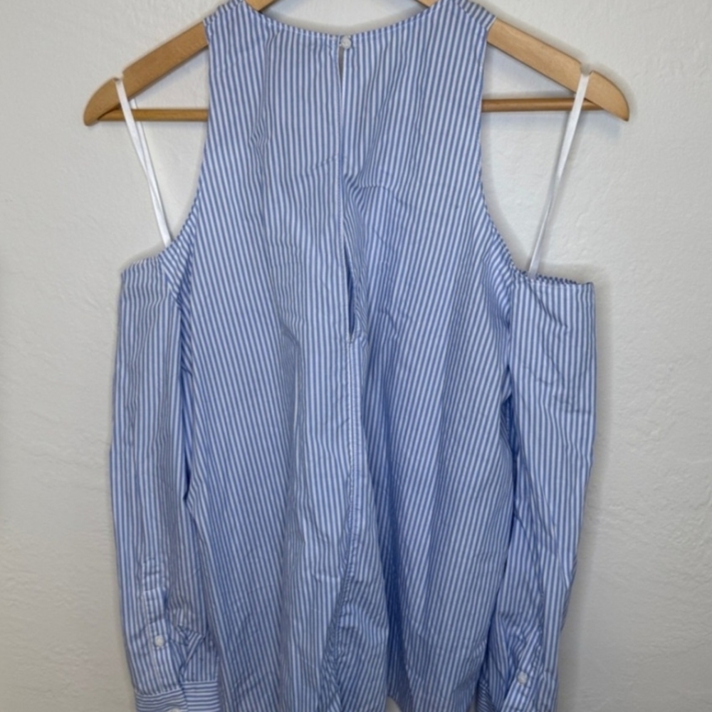 Rag & Bone Blue Cut-Out Long Sleeve Blouse - Picture 8 of 10